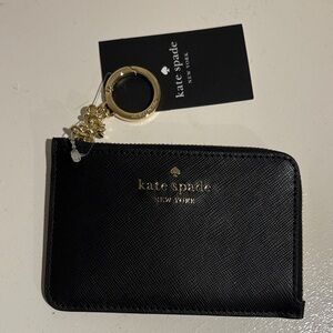 NWT Kate Spade Black and Gold Key & Card Holder